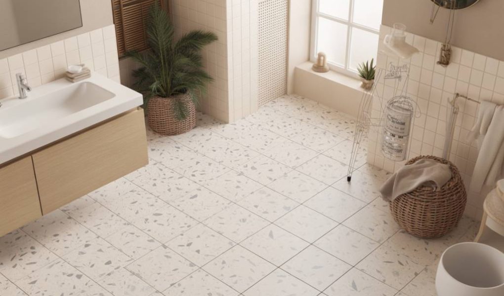 Carrelage effet terrazzo : retour en force d’un classique dans la salle de bain moderne