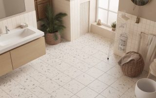 Carrelage effet terrazzo : retour en force d’un classique dans la salle de bain moderne