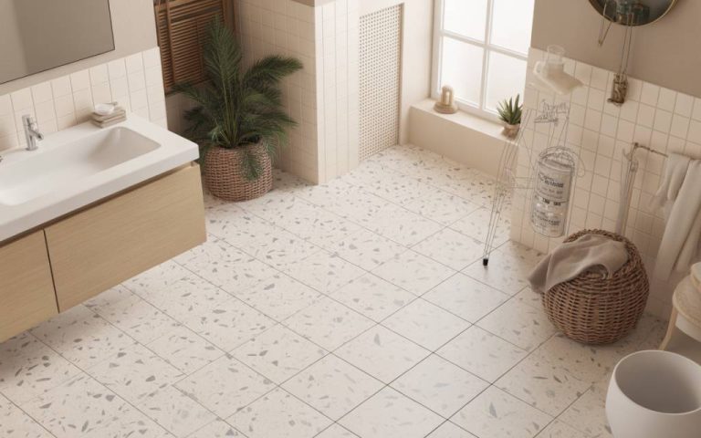 Carrelage effet terrazzo : retour en force d’un classique dans la salle de bain moderne