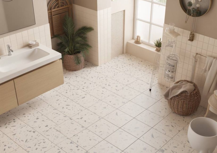 Carrelage effet terrazzo : retour en force d’un classique dans la salle de bain moderne