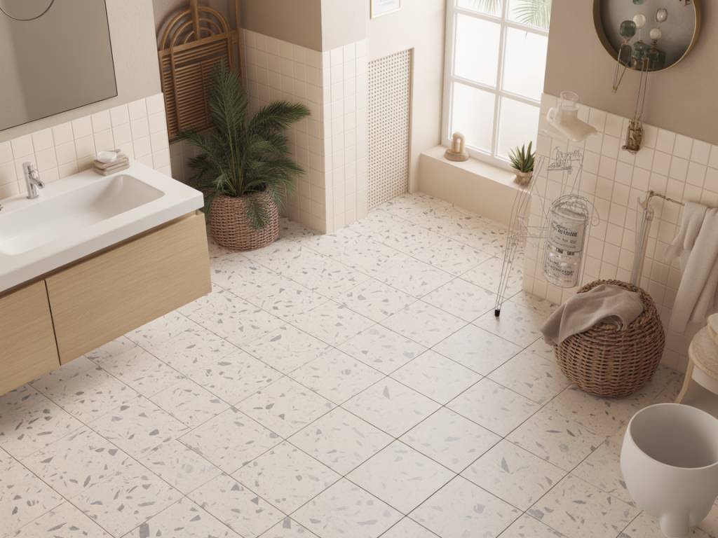 Carrelage effet terrazzo : retour en force d’un classique dans la salle de bain moderne